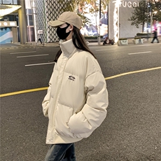 情侣冬装港风PU软皮棉服刺绣logo棉衣休闲加厚外套男G1103P128，男装棉衣，电商A339