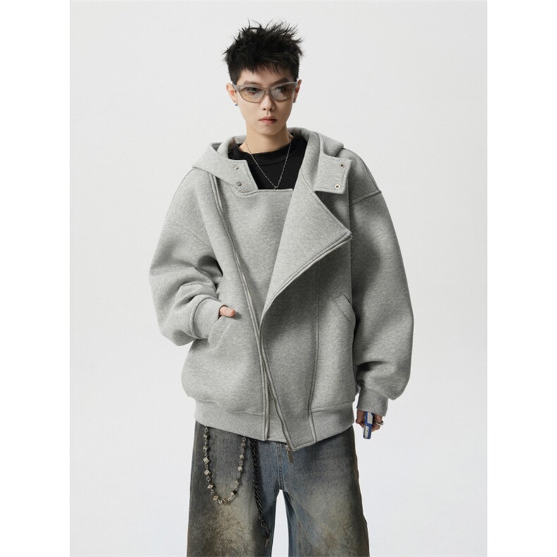 706-LK327-P75现货秋季美式双拉链开衫连帽卫衣情侣潮牌外套,女装短外套,星座706