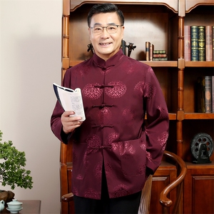 汉服老年人唐装爸爸秋冬爷爷外套夹克2024风男装YDC6003-P110图片