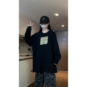 自家图现货 纯棉情侣宽松圆领刺绣风卫衣T恤男女WY18-特P35控58图片