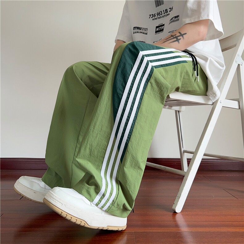 抖音品质夏季速干伞兵裤三条杠宽松休闲裤B315-K24160-特p30控58,男装休闲裤,电商B315