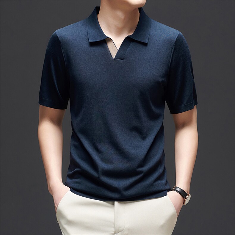 MF103683钱塘2020-1夏季新时尚潮流V字领男士短袖T恤P72,男装T恤,钱塘207-1