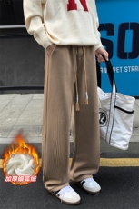 薄款改加绒港风宽松加厚银狐绒直筒休闲裤男K1322J加绒-特P50控88，男装卫衣，电商A001-1