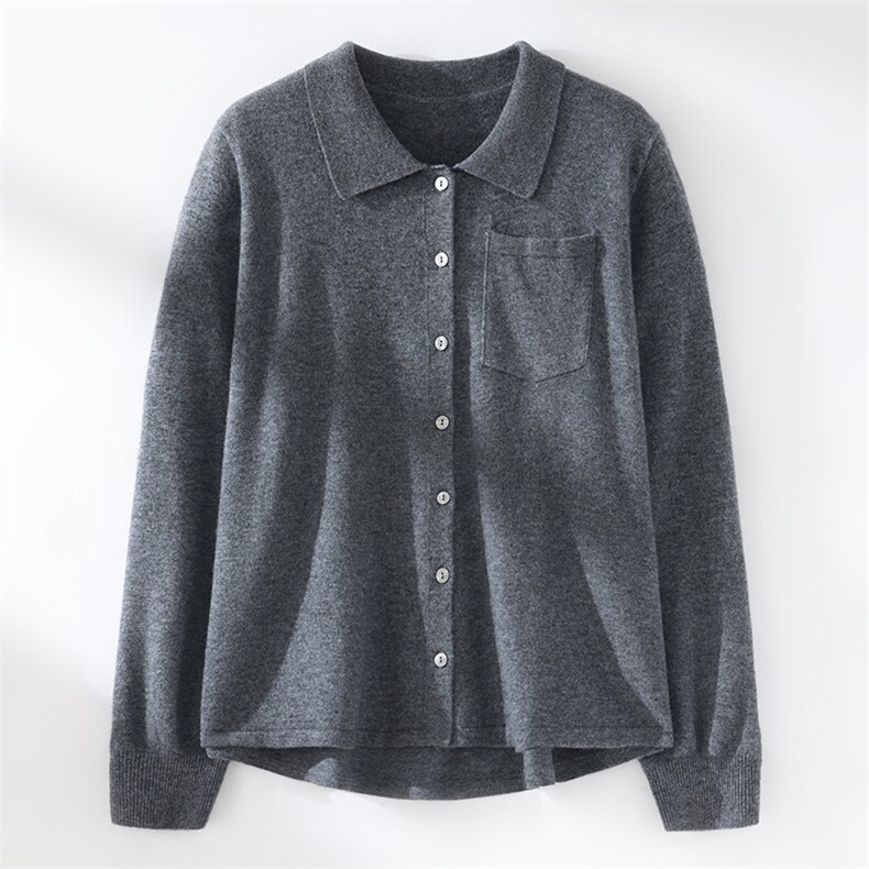 2025年秋季新款百搭女士polo平面衬衫，女装针织衫/毛衣，锦驼羊绒