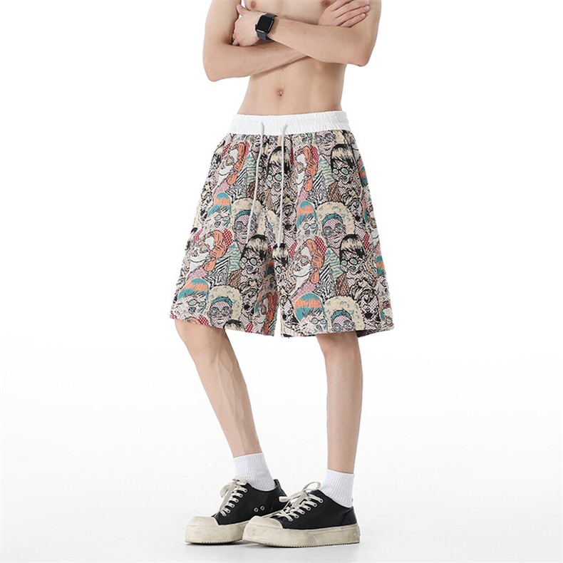 YK86070-P2380%涤20%棉潮牌宽松休闲潮流短裤男夏季百搭,男装休闲裤,电商A086-1