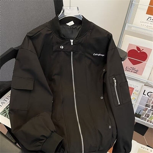 春秋季棒球服美式vibe情侣飞行员外套男款潮牌宽松设计感夹克图片