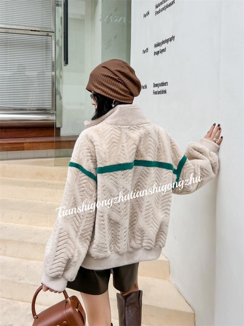 貂毛拼色外套，其它，天使公主