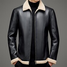 MJ-886秋冬2021海宁男式羊毛皮草男翻领两面穿修身颗粒绒夹克P282,男装夹克,电商B360