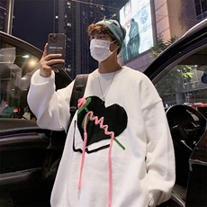 设计感oversize宽松慵懒风情侣针织衫套头毛衣男女秋冬M9088-P53，男装针织衫/毛衣，星座1008-1