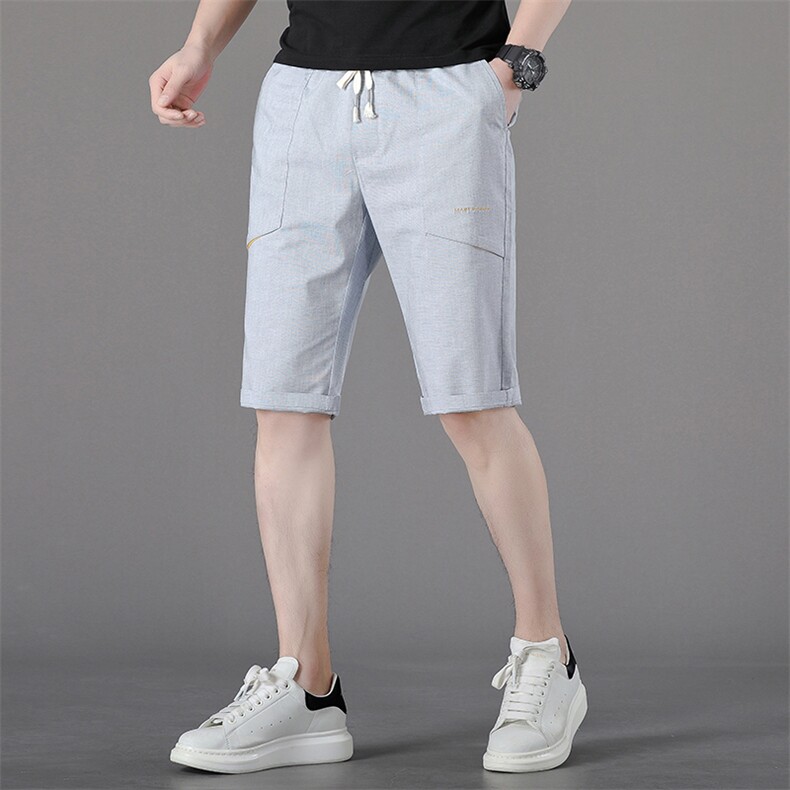 百搭修身纯色裤子夏季口袋纽扣2023年时尚中年休闲裤SD3008,男装休闲裤,钱塘6003（原4033）
