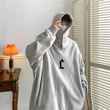 抖音供货丶高品质棉350克排扣卫衣连帽宽松c卫衣LW9002-p78控98，男装卫衣，星座508（原C305）