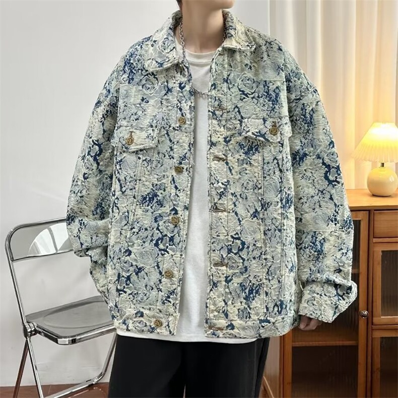 男秋季2022新款碎花长袖夹克外套F51P80,男装夹克,星座1116-2