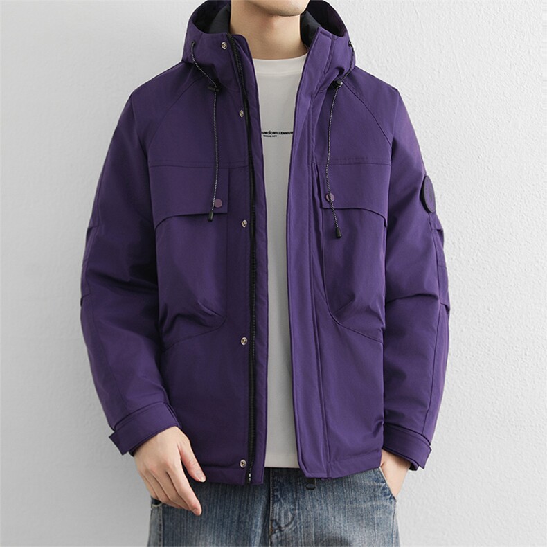 冬季御寒服男士新款冲锋衣棉服保暖潮流口袋棉衣防风连帽外套,男装夹克,星座914