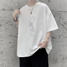 HT73147-P22华夫格t恤男短袖男大码五分袖大皂风，男装T恤，电商A040