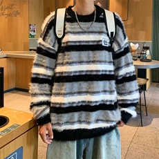 冬季套头男休闲长袖文艺针织衫毛衣圆领ins青春流行潮直筒型，男装针织衫/毛衣，星座716-3