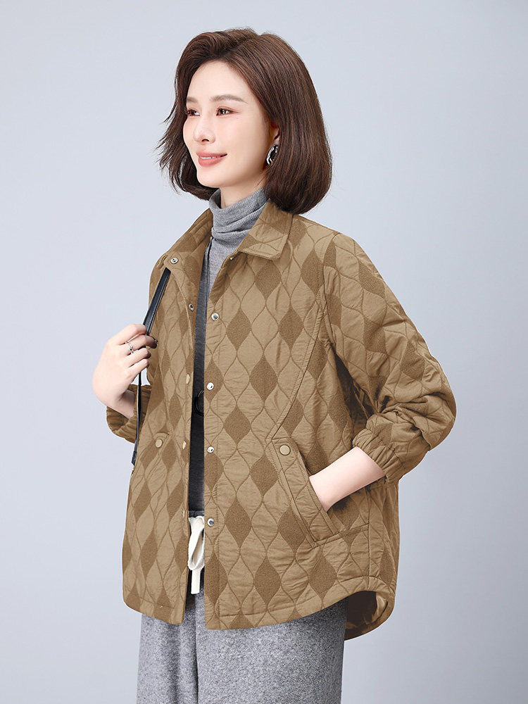 2025年秋季新款时尚休闲翻领短款小外套女,女装短外套,雪樱依海
