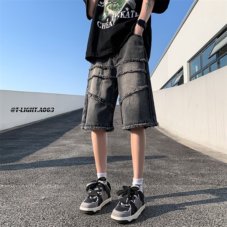 2023年夏季美式高街新款牛仔短裤五分裤货号DK65P55控价78,男装牛仔裤,电商A063