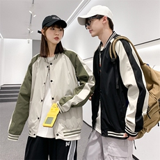 JK6605P65港风情侣拼色棒球服上衣外套宽松百搭夹克，男装夹克，星座1204-3