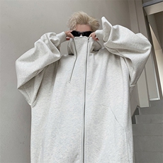 美式双拉链设计重磅百搭宽松落肩连帽开衫卫衣B289-WY3016-特P68，男装卫衣，电商B289
