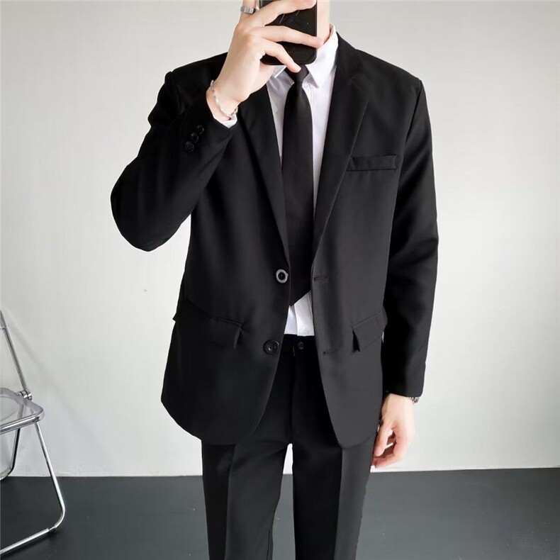 韩版高级感痞帅绅士免烫小西服男春秋潮牌潮流休闲商务西装服外套,男装西服,星座601-1