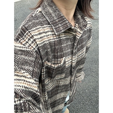 400G磨毛秋冬新款格纹翻领衬衫加厚磨毛格子外套CS316-P45，男装衬衫，星座301C-5