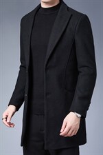 S-M901冬季男士毛呢外套中长款加厚羊毛呢子大衣风衣P128图片