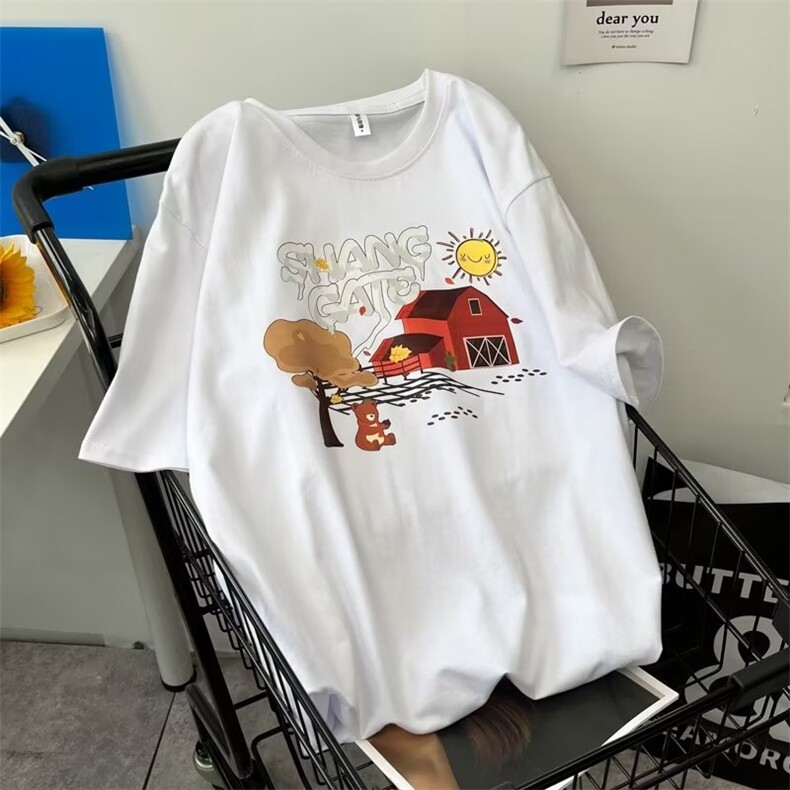 新款短袖t恤男女夏季宽松oversize学院风情侣高街上衣TT662-P26,男装T恤,星座1008-1