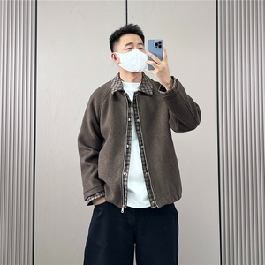 冬季新款加棉假两件拼接潮流轻奢高级感时尚夹克外套男款简约风潮图片