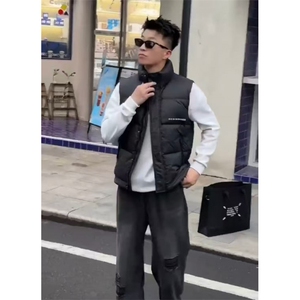 休闲立领羽绒马甲印花潮男流行时尚高级羽绒马甲 313B-TM928-P75图片