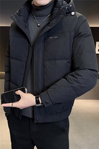 M-4XL B353 3612 P195 黑2025可拆帽羽绒服【标50控活动价288】图片
