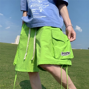 港风23夏季美式时尚百搭宽松工装大口袋短裤五分裤A6261P40控58图片