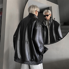 现货秋装新款宽松皮夹克男休闲百搭潮流痞帅上衣外套JK719-P85，男装夹克，星座1209-2
