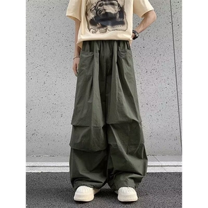 2024新款美式工装裤宽松阔腿裤拖地裤冲锋裤潮流男现货 K8150-P40图片