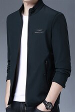 秋季新款纯色外套男中年高端商务男士立领夹克春秋休闲爸爸装，男装夹克，电商B212（原钱塘6029）