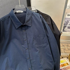 2025早春长袖衬衫男潮牌简约宽松休闲高级感纯色衬衣YCS20P32，男装衬衫，星座1116-2
