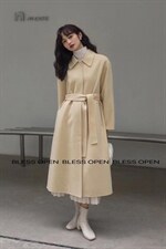 冬季新款澳毛腰带款羊绒大衣，其它，BLESS OPEN