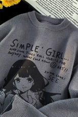 特批毛毯女孩字母印花时尚圆领毛衣针织衫A247-M88131特批45控68，男装针织衫/毛衣，电商A247