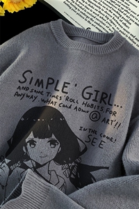 特批毛毯女孩字母印花时尚圆领毛衣针织衫A247-M88131 特批45控68图片