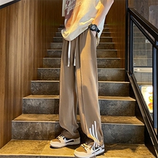 ！夏季冰丝裤裤束脚抽绳宽松休闲裤垂感313A-1-NK114-P55控68，男装休闲裤，星座808A-1