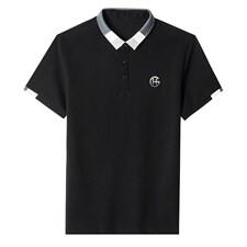 撞色短袖T恤男薄款翻领刺绣POLO衫夏季新款男士休闲百搭体恤衫,男装T恤,电商B212（原钱塘6029）