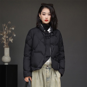 新中式盘扣轻薄羽绒服女2023冬季新款时尚洋气立领小个子鸭绒外套图片
