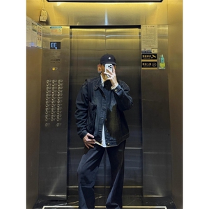 水洗旧立领牛仔夹克男士街头休闲宽松夹克 1001-1-JK8970-P65图片