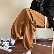 美式潮流休闲裤男港风宽松直筒拖地裤束脚裤卫裤KP822P55，男装休闲裤，星座1204-3