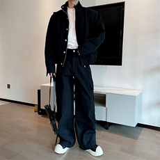 抖音休闲高级感美式工装牛仔夹克套装TZ276-上衣P128裤子P78，男装夹克，电商B267