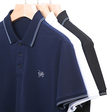 C8869钱塘2020-2夏季新款男士短袖翻领T恤纯棉纯色百搭上衣P64，男装T恤，钱塘207-2