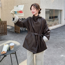 大货2026冬季新款时尚皮衣羽绒服女中长款A907P285K418，女装羽绒服，2C268