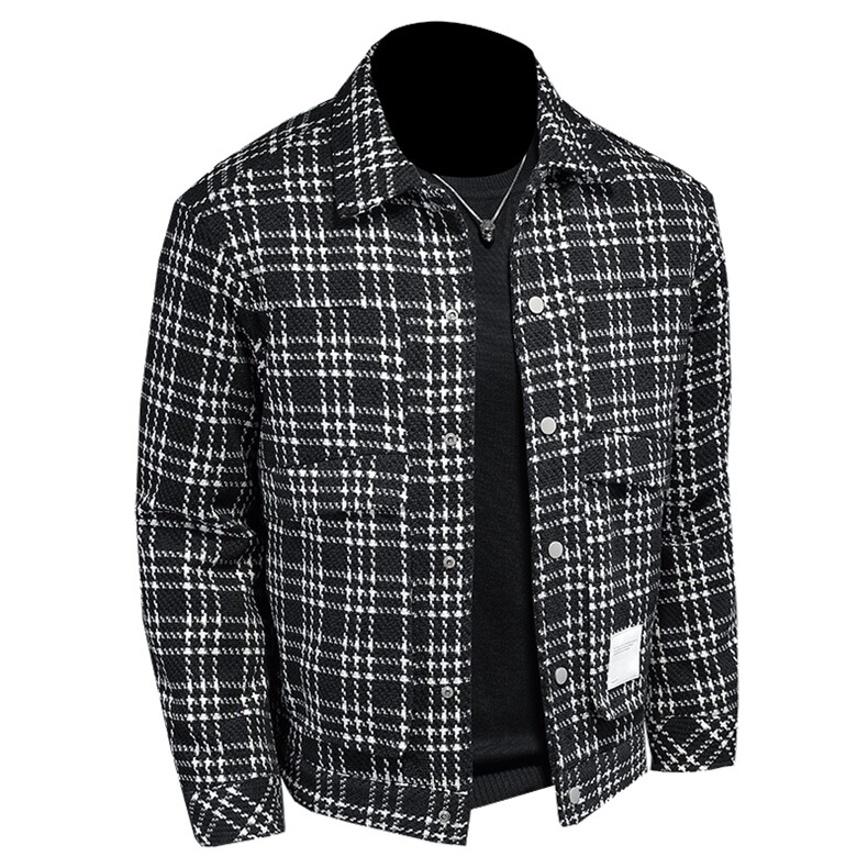 呢料定制面料小香风90白鸭绒格子羽绒服外套,男装羽绒服,钱塘730-1