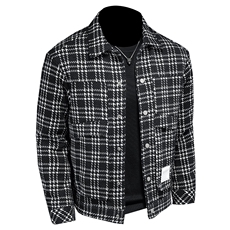 呢料定制面料小香风90白鸭绒格子羽绒服外套，男装羽绒服，钱塘730-1