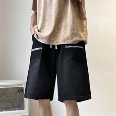 夏季薄款水洗男士牛仔短裤直筒阔腿休闲裤D2128P40，男装牛仔裤，星座1116-2