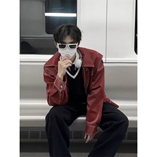 潮牌痞帅炸街皮衣外套男款2024新款秋季潮流皮夹克J196，男装夹克，星座1116A（原606A-3）
